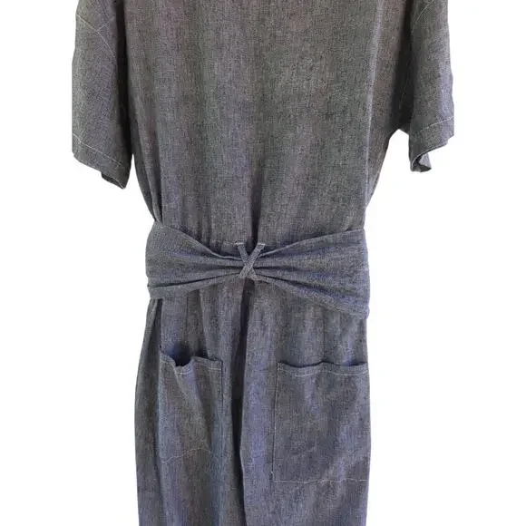 SJR Utility Jumpsuit L Chambray Boiler Suit Streetwear Cool Bruised Heel Society